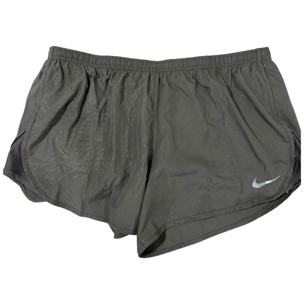 Nike Women's Tempo Modern Embossed 4" Brief Lined Grey Running Shorts Size XL